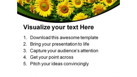 Sunflowers Field Nature PowerPoint Templates And PowerPoint Backgrounds 0311