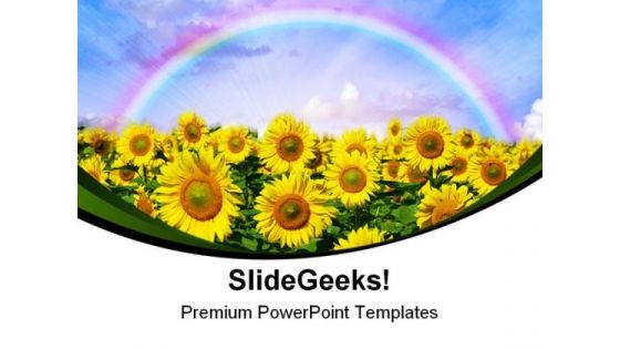 Sunflowers Field Nature PowerPoint Templates And PowerPoint Backgrounds 0311