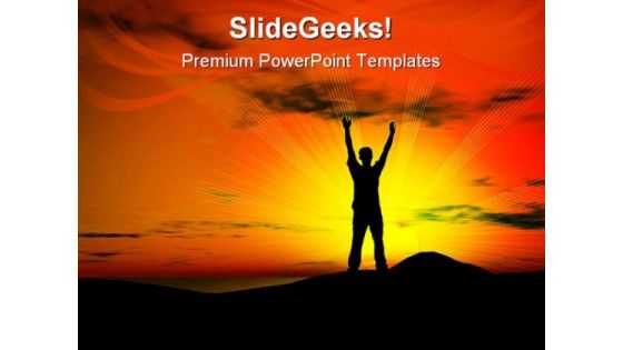Sunset Freedom Youth PowerPoint Templates And PowerPoint Backgrounds 0811