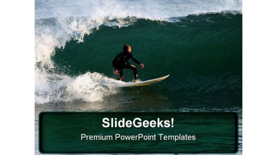 Surf Rider Sports PowerPoint Background And Template 1210