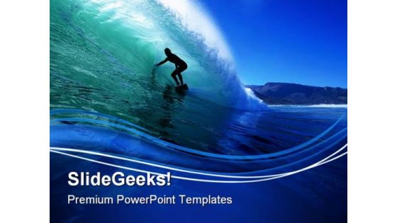 Surfing Beach PowerPoint Templates And PowerPoint Backgrounds 0811