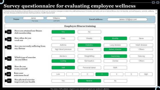 Survey Questionnaire For Evaluating Employee Wellness Survey Ss