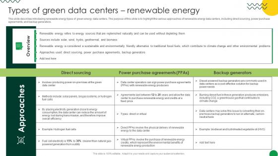 Sustainable Types Of Green Data Centers Renewable Energy Sustainable Types Of Green Data Centers Renewable Energy
