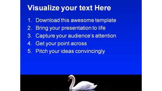 Swan Reflected Animals PowerPoint Themes And PowerPoint Slides 0511