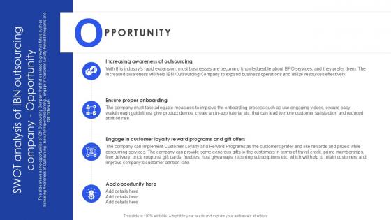 SWOT Analysis Of IBN Outsourcing Company Opportunity PPT PowerPoint SS