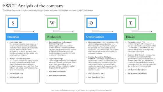 Swot Analysis Of The Company Startup Investment Sources Sample Pdf