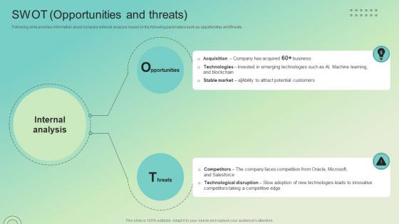Swot Opportunities And Threats Enterprise Software Solution Providing Company Profile CP SS V Swot Opportunities And Threats Enterprise Software Solution Providing Company Profile CP SS V
