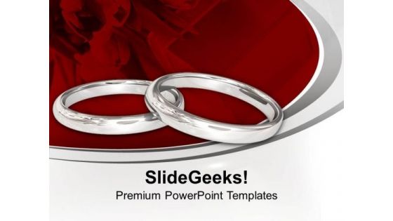 Symbol Of Love With Wedding Rings PowerPoint Templates Ppt Backgrounds For Slides 0413