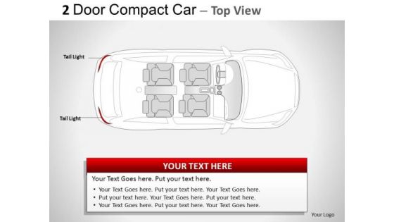 Symbol Traffic 2 Door Blue Car Top PowerPoint Slides And Ppt Template Diagrams