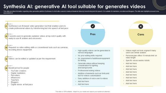 Synthesia AI Generative AI Tool Suitable For How Generative AI Tools Work AI SS V