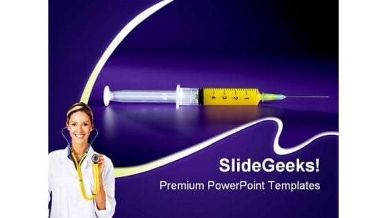 Syringe With Needle Medical PowerPoint Templates And PowerPoint Backgrounds 0211