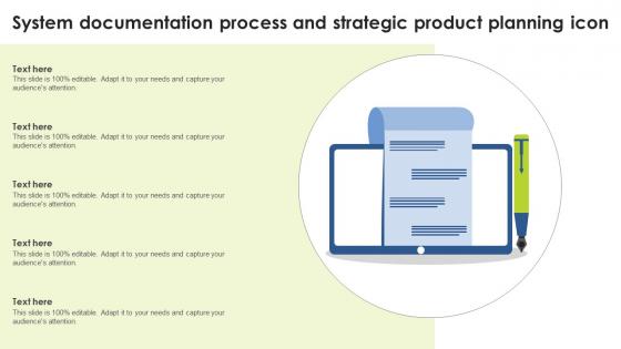 System Documentation Process And Strategic Product Planning Icon Microsoft Pdf