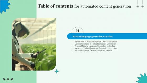 Table Of Content For Automated Content Generation PPT Sample Table Of Content For Automated Content Generation PPT Sample