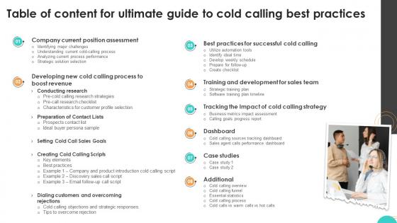 Table Of Content For Ultimate Guide To Cold Calling Best Practices SA SS V