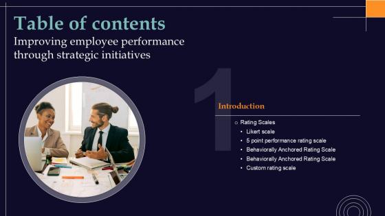 Table Of Content Improving Employee Performance Through Strategic PPT Slide Strategy SS V Table Of Content Improving Employee Performance Through Strategic PPT Slide Strategy SS V