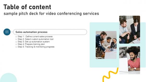 Table Of Content Sample Pitch Deck For Video Conferencing Services Ppt Sample