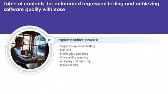 Table Of Contents Automated Regression Testing And Achieving Software Quality With Ease PPT Example Table Of Contents Automated Regression Testing And Achieving Software Quality With Ease PPT Example