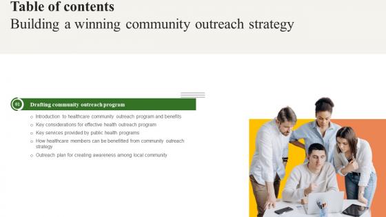 Table Of Contents Building A Winning Community Outreach Strategy SS V
