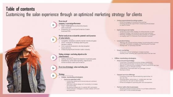 Table Of Contents Customizing The Salon Experience Through An Optimized Marketing Strategy For Clients Table Of Contents Customizing The Salon Experience Through An Optimized Marketing Strategy For Clients