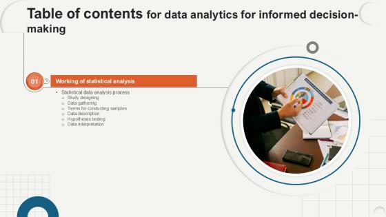 Table Of Contents Data Analytics For Informed Decision Making Ppt Slide Table Of Contents Data Analytics For Informed Decision Making Ppt Slide