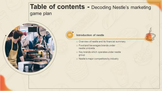 Table Of Contents Decoding Marketing Game Plan Strategy SS V