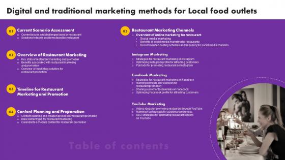 Table Of Contents Digital And Traditional Marketing Methods For Local Food Outlets Graphics Pdf