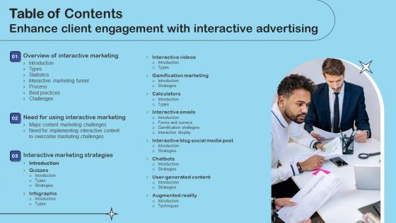 Table Of Contents Enhance Client Engagement With Interactive Advertising Portrait Pdf