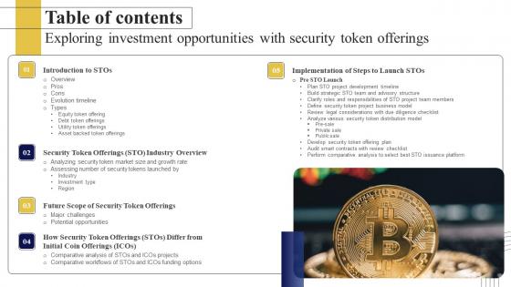 Table Of Contents Exploring Investment Opportunities With Security Token Offerings Graphics Pdf