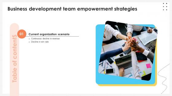 Table Of Contents For Business Development Team Empowerment Strategies SA SS V