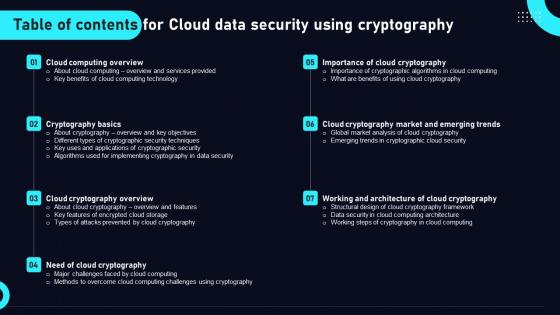 Table Of Contents For Cloud Data Security Using Cryptography Elements Pdf