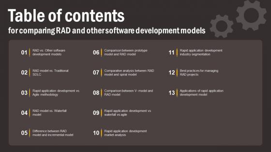 Table Of Contents For Comparing RAD And Other Software Development Models Download Pdf