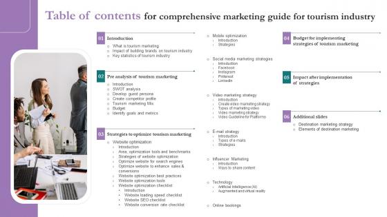 Table Of Contents For Comprehensive Marketing Guide For Tourism Industry Brochure Pdf Table Of Contents For Comprehensive Marketing Guide For Tourism Industry Brochure Pdf