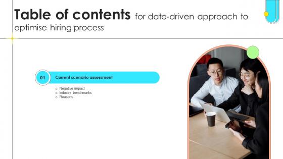 Table Of Contents For Data Driven Approach To Optimise Hiring Process CRP SS V Table Of Contents For Data Driven Approach To Optimise Hiring Process CRP SS V