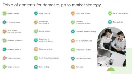 Table Of Contents For Domotics Go To Market Strategy GTM SS V Table Of Contents For Domotics Go To Market Strategy GTM SS V