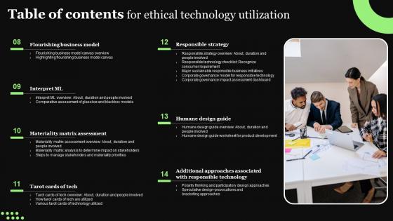 Table Of Contents For Ethical Technology Utilization Icons Pdf