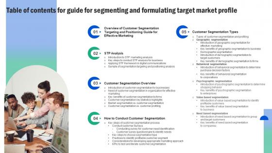 Table Of Contents For Guide For Segmenting And Formulating Target Market Profile Inspiration Pdf