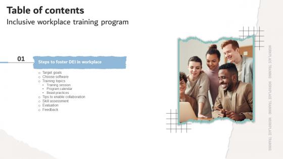 Table Of Contents For Inclusive Workplace Training Program DTE SS V Table Of Contents For Inclusive Workplace Training Program DTE SS V