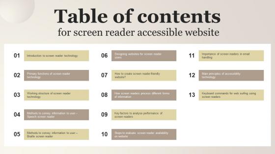 Table Of Contents For Screen Reader Accessible Website Pictures Pdf