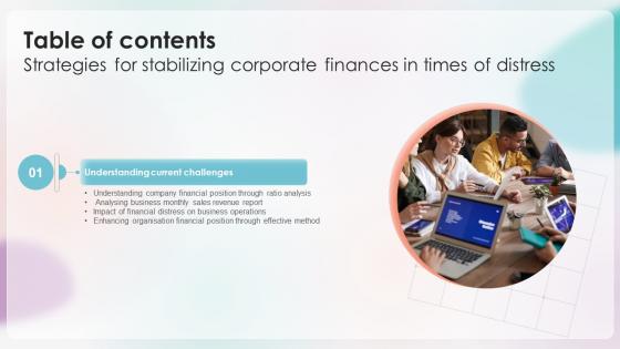 Table Of Contents For Strategies For Stabilizing Corporate Finances In Times Of Distress Table Of Contents For Strategies For Stabilizing Corporate Finances In Times Of Distress