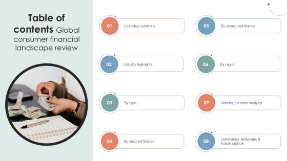 Table Of Contents Global Consumer Financial Landscape Review Ppt Sample CRP DK SS V