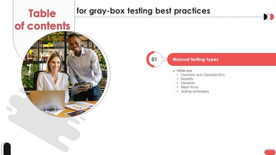 Table Of Contents Gray Box Testing Best Practices Ppt Information