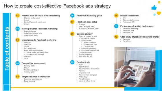 Table Of Contents How To Create Cost Effective Facebook Ads Strategy SS V