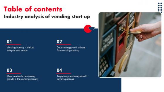 Table Of Contents Industry Analysis Of Vending Start Up Portrait Pdf