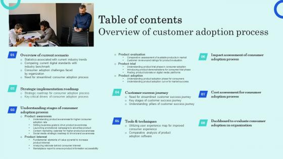 Table Of Contents Overview Of Customer Adoption Process Template Pdf