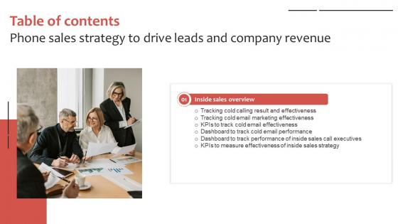 Table Of Contents Phone Sales Strategy To Drive Leads And Company Revenue Strategy SS V