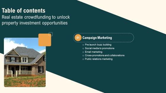 Table Of Contents Real Estate Crowdfunding To Unlock Property Investment Opportunities Fin SS V Table Of Contents Real Estate Crowdfunding To Unlock Property Investment Opportunities Fin SS V
