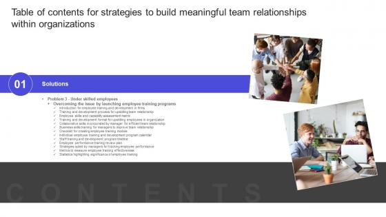 Table Of Contents Strategies To Build Meaningful Team Relationships Within Themes PDF