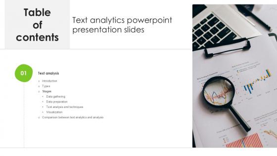 Table Of Contents Text Analytics Powerpoint Presentation Slides PPT Presentation SS Table Of Contents Text Analytics Powerpoint Presentation Slides PPT Presentation SS