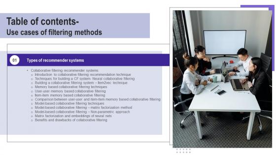 Table Of Contents Use Cases Of Filtering Methods Pictures Pdf
