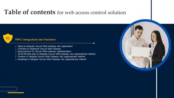Table Of Contents Web Access Control Solution Ppt Diagram Images